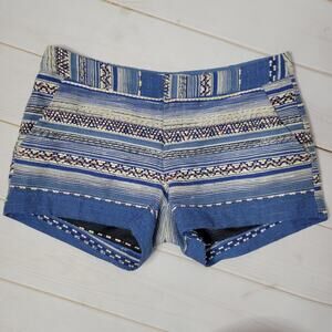 Joie Merci Ethnic Blue Striped Shorts, size 2